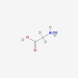 molecular formula C2H5NO2 B12054092 deuterio 2,2-dideuterio-2-(dideuterio(15N)amino)acetate 