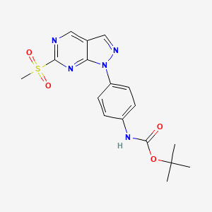 molecular formula C17H19N5O4S B12054116 tert-Butyl (4-(6-(methylsulfonyl)-1H-pyrazolo[3,4-d]pyrimidin-1-yl)phenyl)carbamate 