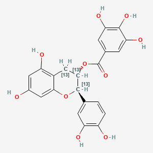 molecular formula C22H18O10 B12054135 (+)-Catechin Gallate-13C3 