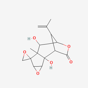 1b,6-Dihydroxy-6a-methyl-8-(prop-1-en-2-yl)hexahydrospiro[2,5-methanooxireno[3,4]cyclopenta[1,2-d]oxepine-7,2'-oxiran]-3(2h)-one