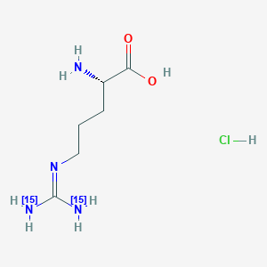 molecular formula C6H15ClN4O2 B12054207 L-Arginine-guanido-15N2HCl 