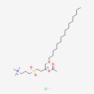 molecular formula C28H58ClNO5S B1205428 3-((3-(Acetyloxy)-4-(hexadecyloxy)butyl)sulfonyl)-N,N,N-trimethyl-1-propanaminium CAS No. 97012-62-9