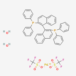 molecular formula C46H36F6O8P2PdS2 B12054331 [(R)-(+)-2,2'-Bis(diphenylphosphino)-1,1'-binaphthyl]-diaquo-palladium(II) bis(triflate) 