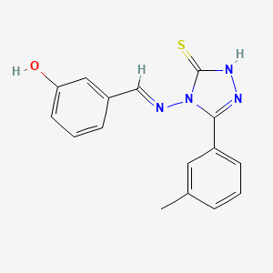 molecular formula C16H14N4OS B12054337 3-(((3-Mercapto-5-(3-methylphenyl)-4H-1,2,4-triazol-4-YL)imino)methyl)phenol CAS No. 478255-69-5