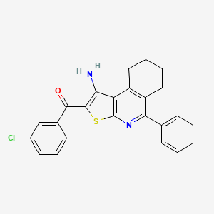 molecular formula C24H19ClN2OS B12054365 (1-Amino-5-phenyl-6,7,8,9-tetrahydrothieno[2,3-c]isoquinolin-2-yl)(3-chlorophenyl)methanone 