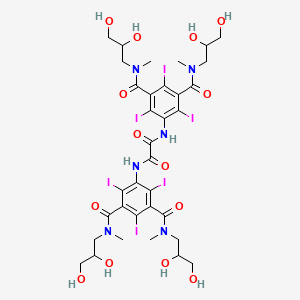 5-[[2-[3,5-bis[2,3-dihydroxypropyl(methyl)carbamoyl]-2,4,6-triiodoanilino]-2-oxoacetyl]amino]-1-N,3-N-bis(2,3-dihydroxypropyl)-2,4,6-triiodo-1-N,3-N-dimethylbenzene-1,3-dicarboxamide