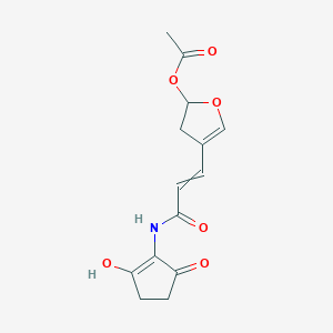 3-[5-(Acetyloxy)-4,5-dihydrofuran-3-yl]-N-(2-hydroxy-5-oxocyclopent-1-en-1-yl)prop-2-enimidic acid