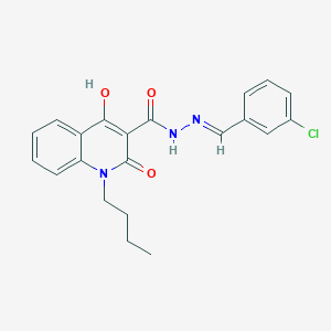 molecular formula C21H20ClN3O3 B12054468 1-butyl-N'-[(E)-(3-chlorophenyl)methylidene]-2-hydroxy-4-oxo-1,4-dihydroquinoline-3-carbohydrazide 