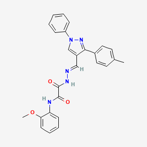 molecular formula C26H23N5O3 B12054545 N-(2-Methoxyphenyl)-2-oxo-2-(2-((1-phenyl-3-(p-tolyl)-1H-pyrazol-4-yl)methylene)hydrazinyl)acetamide CAS No. 477732-52-8