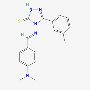 molecular formula C18H19N5S B12054576 4-((4-(Dimethylamino)benzylidene)amino)-3-(m-tolyl)-1H-1,2,4-triazole-5(4H)-thione CAS No. 478255-96-8
