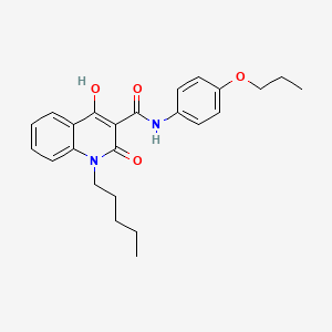 molecular formula C24H28N2O4 B12054646 4-Hydroxy-2-oxo-1-pentyl-N-(4-propoxyphenyl)-1,2-dihydro-3-quinolinecarboxamide 