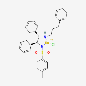 molecular formula C30H31ClN2O2RuS+ B12054698 chlororuthenium(2+);[(1S,2S)-1,2-diphenyl-2-(3-phenylpropylamino)ethyl]-(4-methylphenyl)sulfonylazanide 