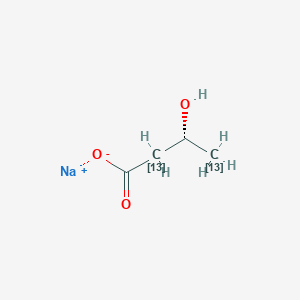 molecular formula C4H7NaO3 B12054835 sodium;(3R)-3-hydroxy(2,4-13C2)butanoate 