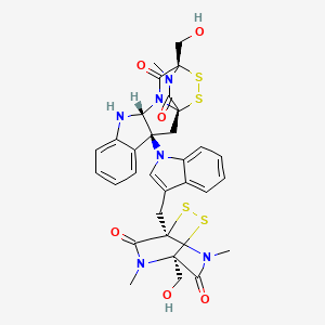 (1S,3S,11R,14S)-14-(hydroxymethyl)-3-[3-[[(1R,4S)-4-(hydroxymethyl)-5,7-dimethyl-6,8-dioxo-2,3-dithia-5,7-diazabicyclo[2.2.2]octan-1-yl]methyl]indol-1-yl]-18-methyl-15,16-dithia-10,12,18-triazapentacyclo[12.2.2.01,12.03,11.04,9]octadeca-4,6,8-triene-13,17-dione