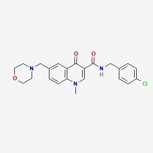 N-(4-chlorobenzyl)-1-methyl-6-(morpholinomethyl)-4-oxo-1,4-dihydroquinoline-3-carboxamide