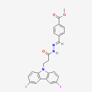 molecular formula C24H19I2N3O3 B12054992 methyl 4-[(E)-{2-[3-(3,6-diiodo-9H-carbazol-9-yl)propanoyl]hydrazinylidene}methyl]benzoate 