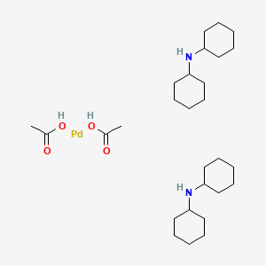 molecular formula C28H54N2O4Pd B12054995 Bis(dicyclohexylamino)palladium acetate 