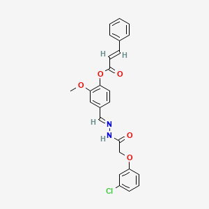 molecular formula C25H21ClN2O5 B12055007 4-(2-((3-Chlorophenoxy)acetyl)carbohydrazonoyl)-2-methoxyphenyl 3-phenylacrylate CAS No. 477729-16-1