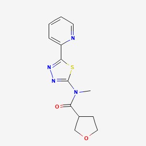 N-methyl-N-[5-(2-pyridinyl)-1,3,4-thiadiazol-2-yl]-3-oxolanecarboxamide