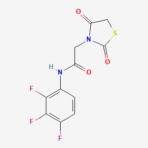 molecular formula C11H7F3N2O3S B1205504 2-(2,4-dioxo-3-thiazolidinyl)-N-(2,3,4-trifluorophenyl)acetamide 