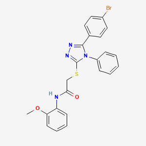 molecular formula C23H19BrN4O2S B12055166 2-{[5-(4-bromophenyl)-4-phenyl-4H-1,2,4-triazol-3-yl]sulfanyl}-N-(2-methoxyphenyl)acetamide 