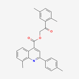 molecular formula C28H25NO3 B12055193 2-(2,5-Dimethylphenyl)-2-oxoethyl 8-methyl-2-(4-methylphenyl)quinoline-4-carboxylate 