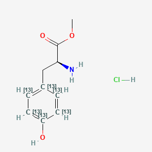 molecular formula C10H14ClNO3 B12055195 methyl (2S)-2-amino-3-(4-hydroxy(1,2,3,4,5,6-13C6)cyclohexa-1,3,5-trien-1-yl)propanoate;hydrochloride CAS No. 857665-74-8