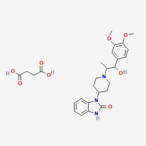 molecular formula C27H35N3O8 B1205521 butanedioic acid;3-[1-[1-(3,4-dimethoxyphenyl)-1-hydroxypropan-2-yl]piperidin-4-yl]-1H-benzimidazol-2-one CAS No. 85984-40-3