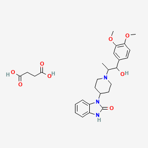 Butanedioic acid, compd. with 1-(1-(2-(3,4-dimethoxyphenyl)-2-hydroxy-1-methylethyl)-4-piperidinyl)-1,3-dihydro-2H-benzimidazol-2-one