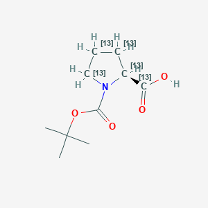 molecular formula C10H17NO4 B12055228 (2S)-1-[(2-methylpropan-2-yl)oxycarbonyl](2,3,4,5-13C4)azolidine-2-carboxylic acid 