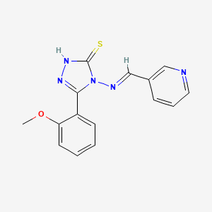 molecular formula C15H13N5OS B12055274 5-(2-Methoxyphenyl)-4-((pyridin-3-ylmethylene)amino)-4H-1,2,4-triazole-3-thiol CAS No. 478256-47-2