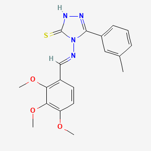 molecular formula C19H20N4O3S B12055385 5-(3-Methylphenyl)-4-{[(E)-(2,3,4-trimethoxyphenyl)methylidene]amino}-4H-1,2,4-triazol-3-YL hydrosulfide CAS No. 478255-84-4