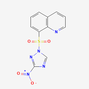 molecular formula C11H7N5O4S B12055388 8-((3-(Hydroxy(oxido)amino)-1H-1,2,4-triazol-1-yl)sulfonyl)quinoline CAS No. 77244-88-3