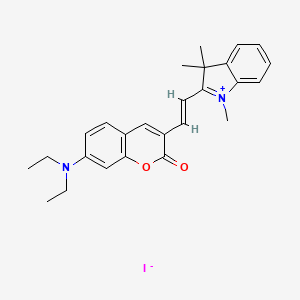 molecular formula C26H29IN2O2 B12055396 2-{2-[7-(Diethylamino)-2-oxo-2H-1-benzopyran-3-yl]ethenyl}-1,3,3-trimethyl-3H-indolium iodide CAS No. 1352626-59-5