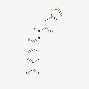 molecular formula C15H14N2O3S B12055408 methyl 4-{(E)-[(2-thienylacetyl)hydrazono]methyl}benzoate 