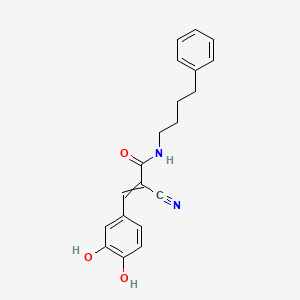 molecular formula C20H20N2O3 B1205559 2-Cyano-3-(3,4-dihydroxyphenyl)-N-(4-phenylbutyl)-2-propenamide 