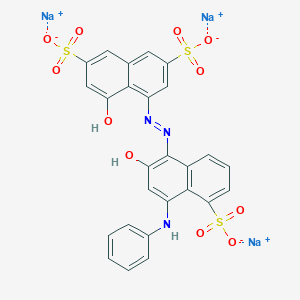 molecular formula C26H16N3Na3O11S3 B12055623 Trisodium;4-[(4-anilino-2-hydroxy-5-sulfonatonaphthalen-1-yl)diazenyl]-5-hydroxynaphthalene-2,7-disulfonate 