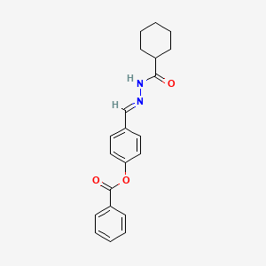 molecular formula C21H22N2O3 B12055635 4-(2-(Cyclohexylcarbonyl)carbohydrazonoyl)phenyl benzoate CAS No. 477733-32-7