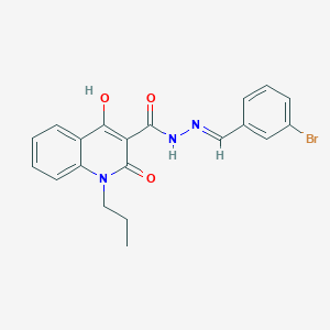molecular formula C20H18BrN3O3 B12055644 N'-[(E)-(3-bromophenyl)methylidene]-2-hydroxy-4-oxo-1-propyl-1,4-dihydroquinoline-3-carbohydrazide 