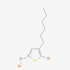 molecular formula C10H14Br2SZn B12055656 Zinc, bromo(5-bromo-4-hexyl-2-thienyl)- CAS No. 144634-74-2