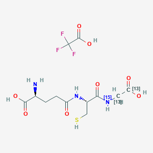 molecular formula C12H18F3N3O8S B12055687 Glutathione (glycine-13C2,15N) Trifluoroacetate Salt 