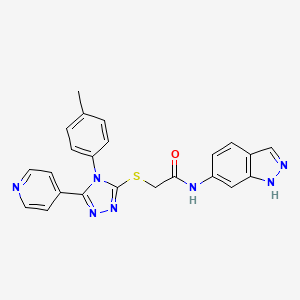molecular formula C23H19N7OS B12055692 N-(1H-Indazol-6-yl)-2-((5-(pyridin-4-yl)-4-(p-tolyl)-4H-1,2,4-triazol-3-yl)thio)acetamide CAS No. 477318-64-2
