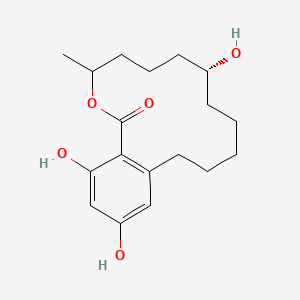 molecular formula C18H26O5 B1205575 (7R)-7,15,17-trihydroxy-11-methyl-12-oxabicyclo[12.4.0]octadeca-1(14),15,17-trien-13-one 