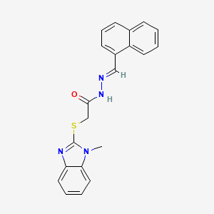 molecular formula C21H18N4OS B12055779 2-[(1-methyl-1H-benzimidazol-2-yl)sulfanyl]-N'-[(E)-naphthalen-1-ylmethylidene]acetohydrazide 