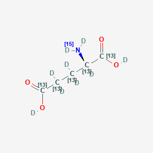 molecular formula C5H9NO4 B12055807 dideuterio (4S)-2,2,3,3,4-pentadeuterio-4-(dideuterio(15N)amino)(1,2,3,4,5-13C5)pentanedioate 