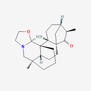 molecular formula C22H33NO2 B1205581 Veatchine,15-deoxy-16,17-dihydro-15-oxo-, (16-beta,20S)- 