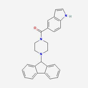 molecular formula C26H23N3O B1205595 5-{[4-(9H-Fluoren-9-YL)piperazin-1-YL]carbonyl}-1H-indole 