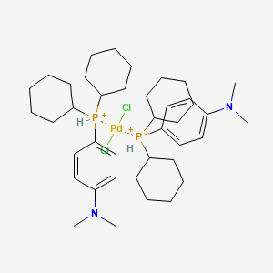 molecular formula C40H66Cl2N2P2Pd+2 B12055951 Dichloropalladium;dicyclohexyl-[4-(dimethylamino)phenyl]phosphanium 