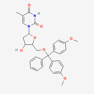 molecular formula C31H32N2O7 B1205597 1-((2R,4R,5R)-5-((bis(4-methoxyphenyl)(phenyl)methoxy)methyl)-4-hydroxy-tetrahydrofuran-2-yl)-5-methylpyrimidine-2,4(1H,3H)-dione 