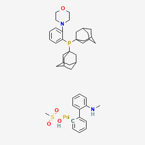molecular formula C44H58N2O4PPdS- B12056038 bis(1-adamantyl)-(2-morpholin-4-ylphenyl)phosphane;methanesulfonic acid;N-methyl-2-phenylaniline;palladium 